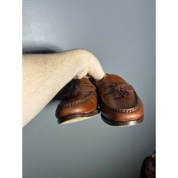 Allen Edmonds Maxfield Tassel Loafers Men's Size 9.5 Brown Leather Slip On Shoes - Picture 3 of 7